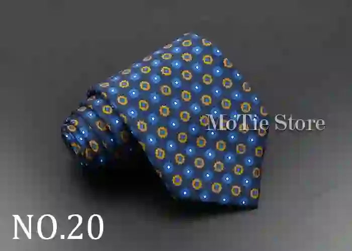 Men's Fashion Silk Tie 7. Soft Novelty Tie Blue Green Orange Color Tie