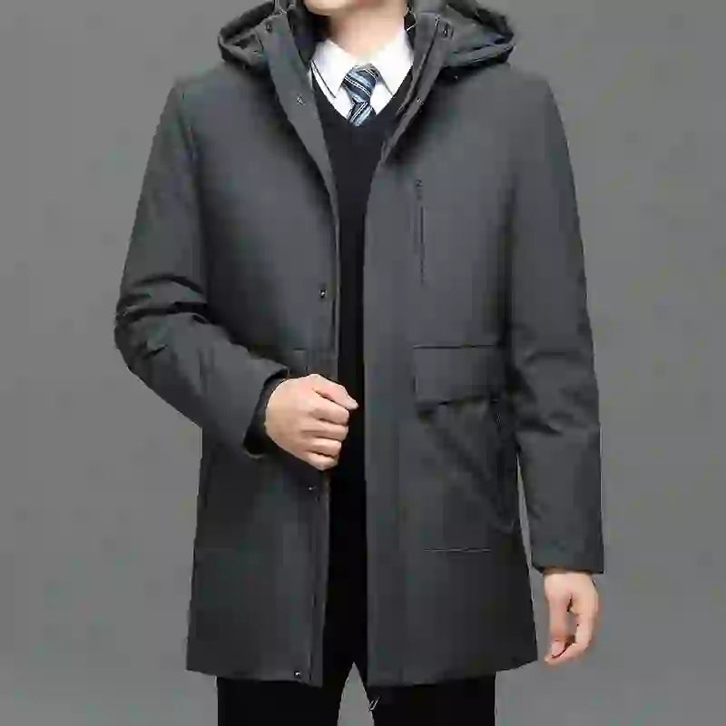 Men's Hooded Jackets Casual Outwear Long Parkas Men New Autumn Winter