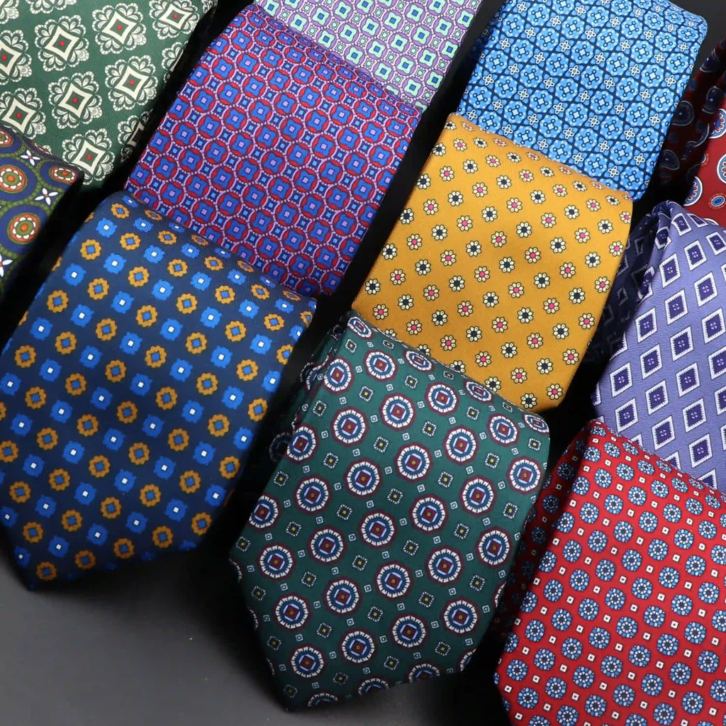 Men's Fashion Silk Tie 7. Soft Novelty Tie Blue Green Orange Color Tie