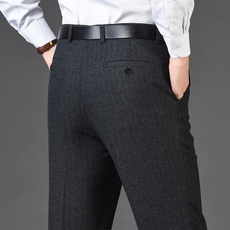 Wool Dress Pants Men | High Waist Trousers | Formal Suit Pants