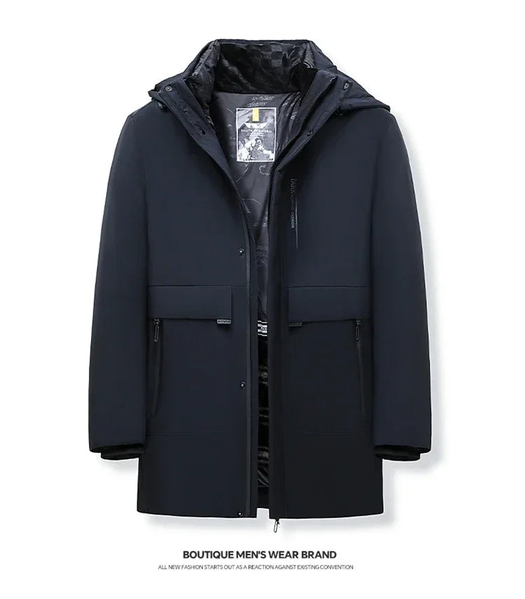 Men's Hooded Jackets Casual Outwear Long Parkas Men New Autumn Winter