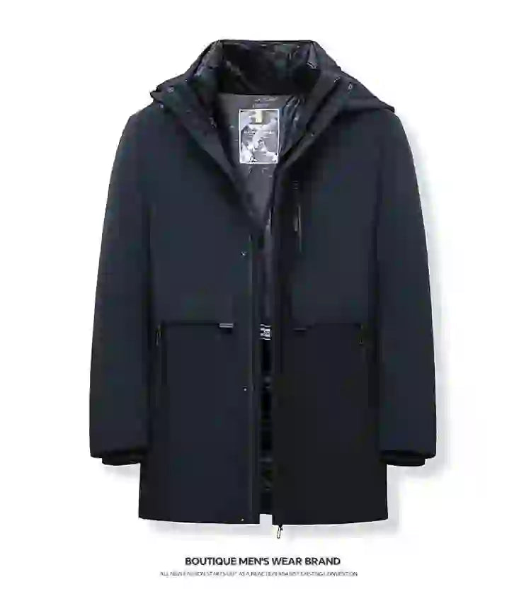 Men's Hooded Jackets Casual Outwear Long Parkas Men New Autumn Winter