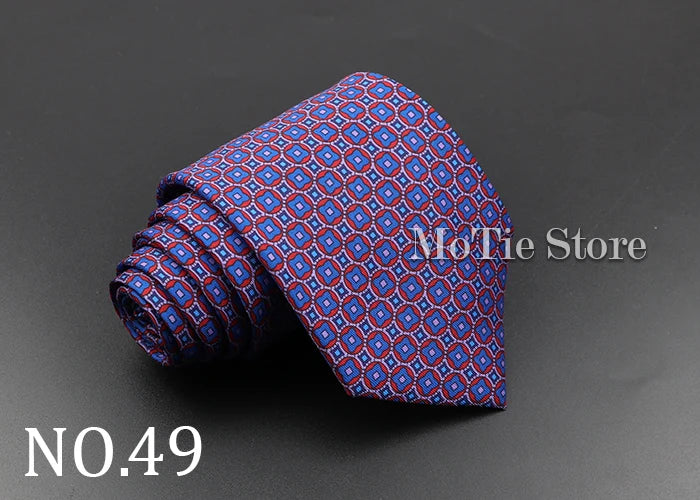 Men's Fashion Silk Tie 7. Soft Novelty Tie Blue Green Orange Color Tie
