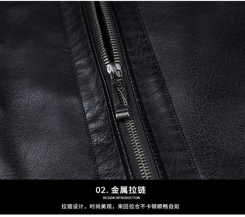 Men's Fur One Casual Thickened Motorcycle Jacket Men's Fashion Leather