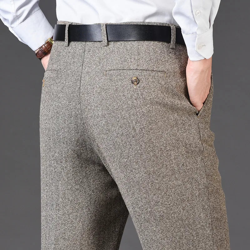 Wool Dress Pants Men | High Waist Trousers | Formal Suit Pants