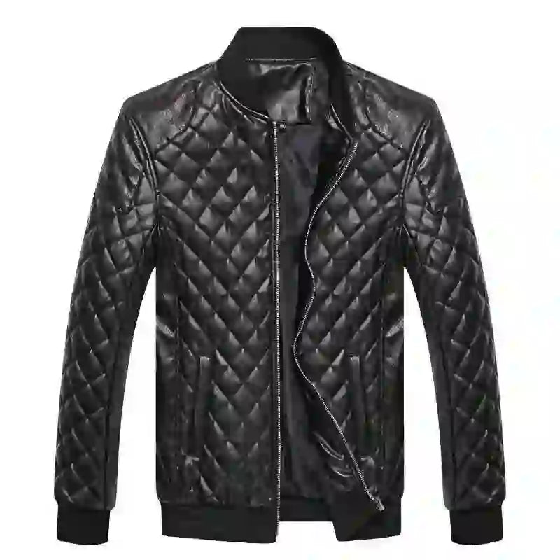 Mens Biker Clothes Slim Fit Casual Leather Jackets Trendy Mens Jackets Fashion Brand Vintage Leather Coats Men's Motorcycle Coat