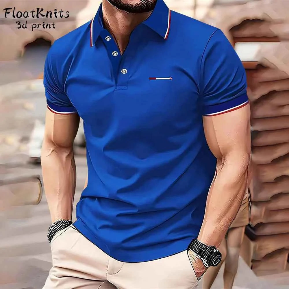 Business Mens Polo Shirts Fashion Lapel Polo Shirt for Men New in Tops & Tees Men's Clothing Short Sleeve Tee Street Man T Shirt