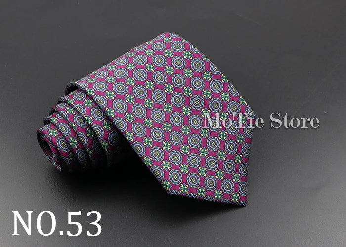 Men's Fashion Silk Tie 7. Soft Novelty Tie Blue Green Orange Color Tie
