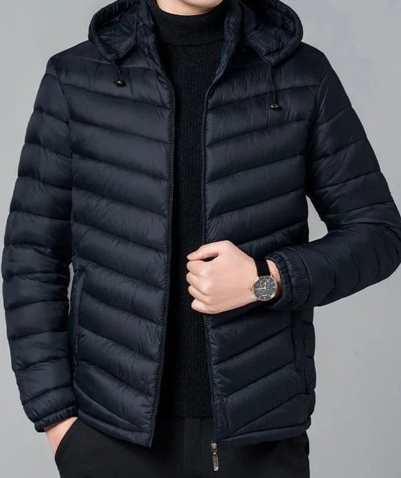 Man Padded Coat Hooded Down Jackets For Men Lightweight Puffer Padding