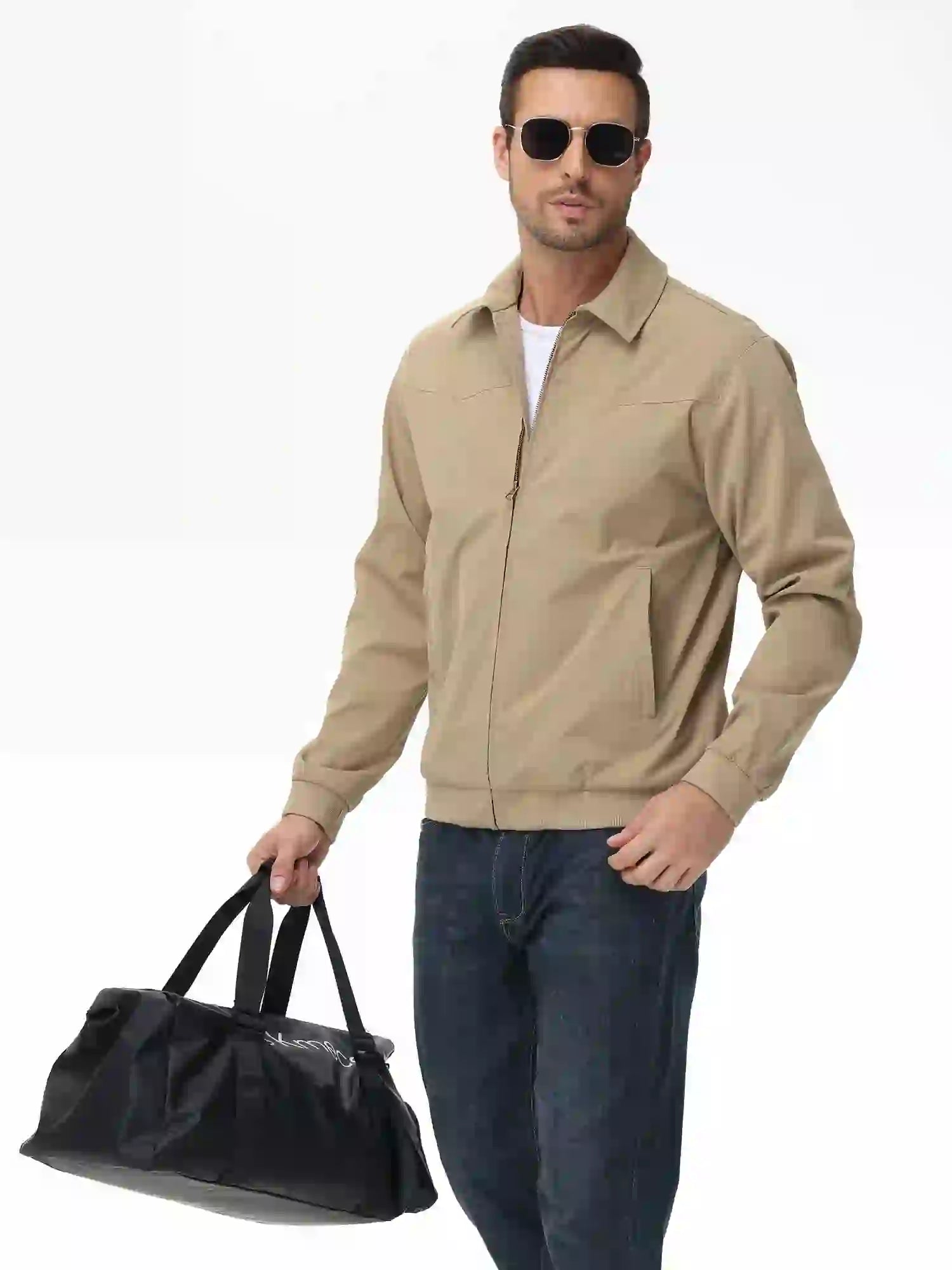 Men's Business Casua Jacket, Autumn Winter Windbreaker Waterproof Warm