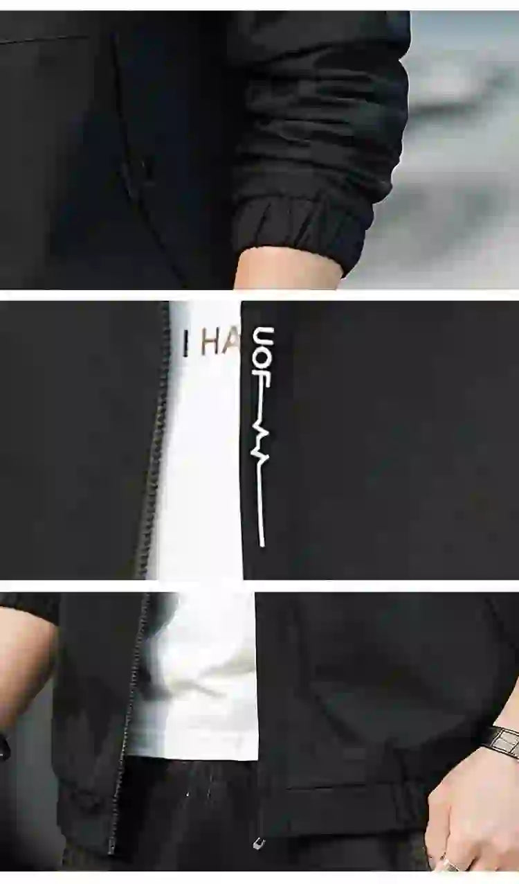 Men's Coat 2025 Spring Autumn Mens Jackets Hip Hop Street Thin Coat Sports Black Loose Windbreaker Men Clothing Men's Coat