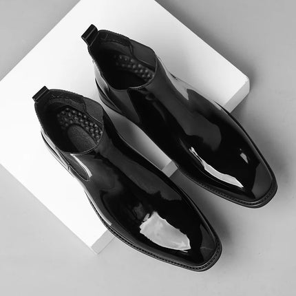 Black Chelsea Boots | Men’s Ankle Boots | Vintage Patent Leather