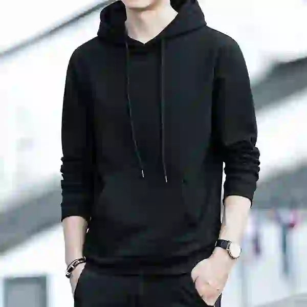 Men's Autumn Fashion Solid Color Harajuku Street Sweatshirt Hoodie Lon