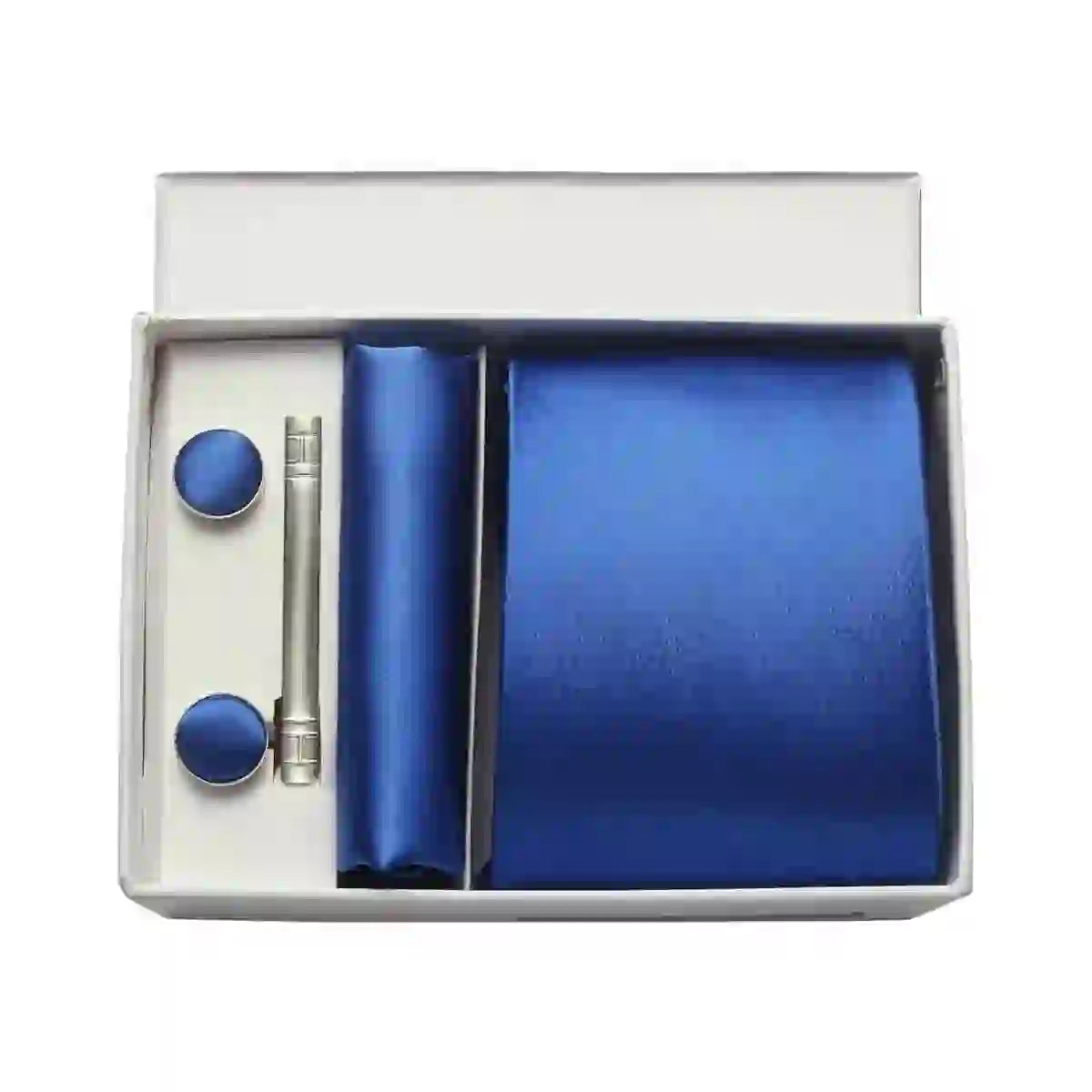 Men's Silk Tie Solid Red Blue Tie Cufflinks Gift box Formal Ties For M
