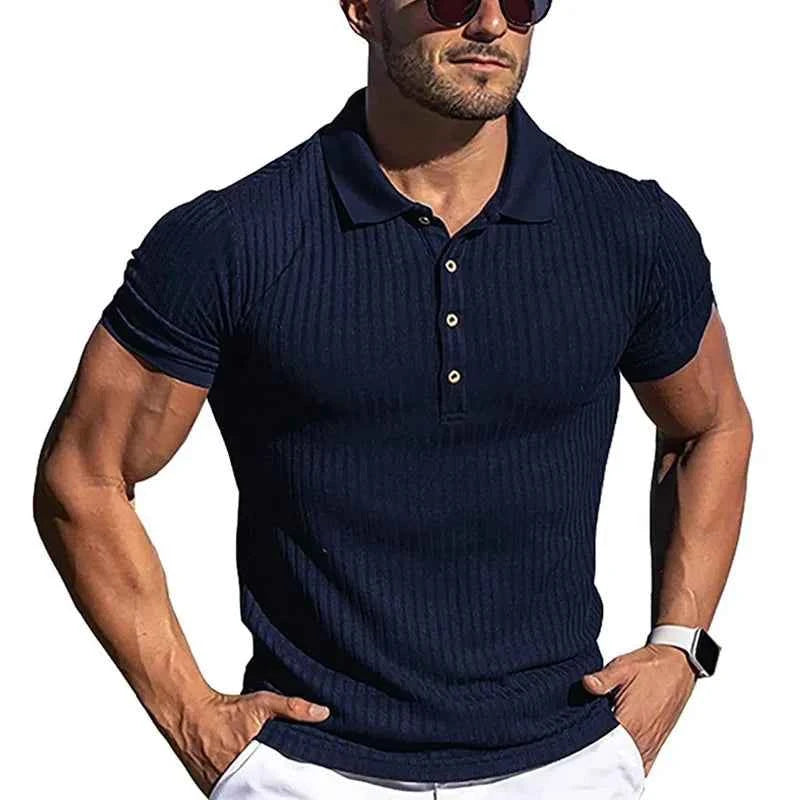 Mens Polo Shirts Summer Casual Short Sleeve Knitted Men's Shirts Polos Slim Solid Men t-shirt Polo Homme S-5XL Men's Clothing