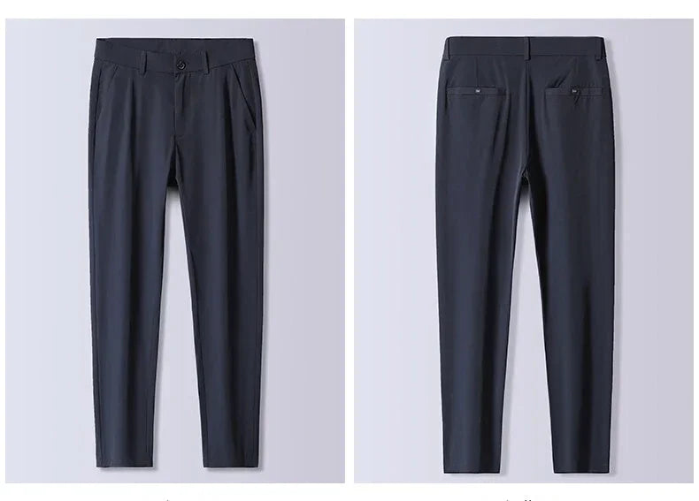 Men's Thin Slim Straight Casual Pants Business Leisure Classic Spring