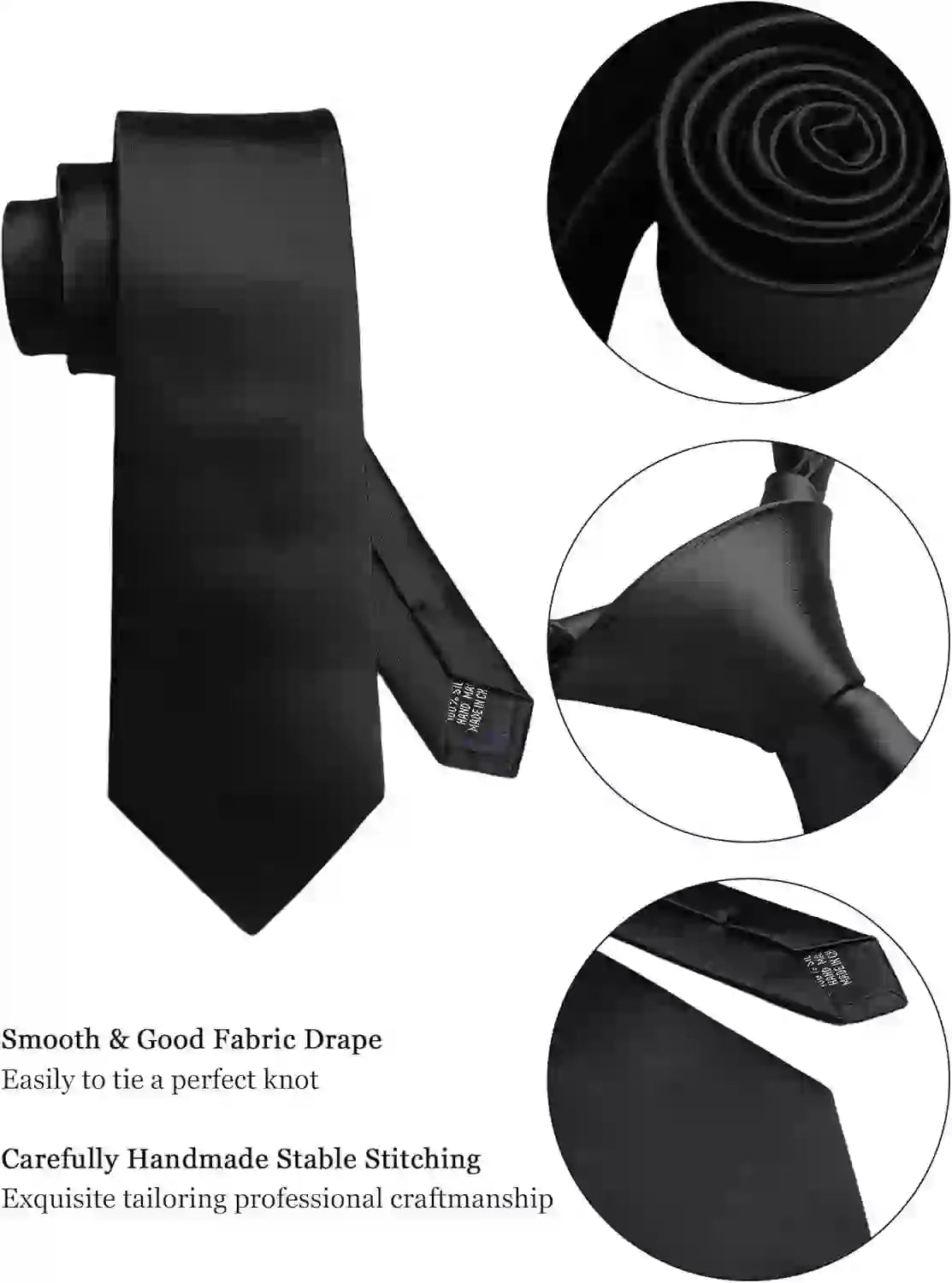 Men's Silk Tie Solid Red Blue Tie Cufflinks Gift box Formal Ties For M