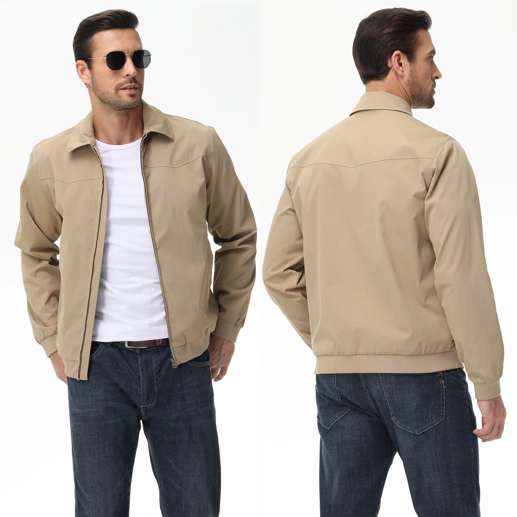 Men's Business Casua Jacket, Autumn Winter Windbreaker Waterproof Warm