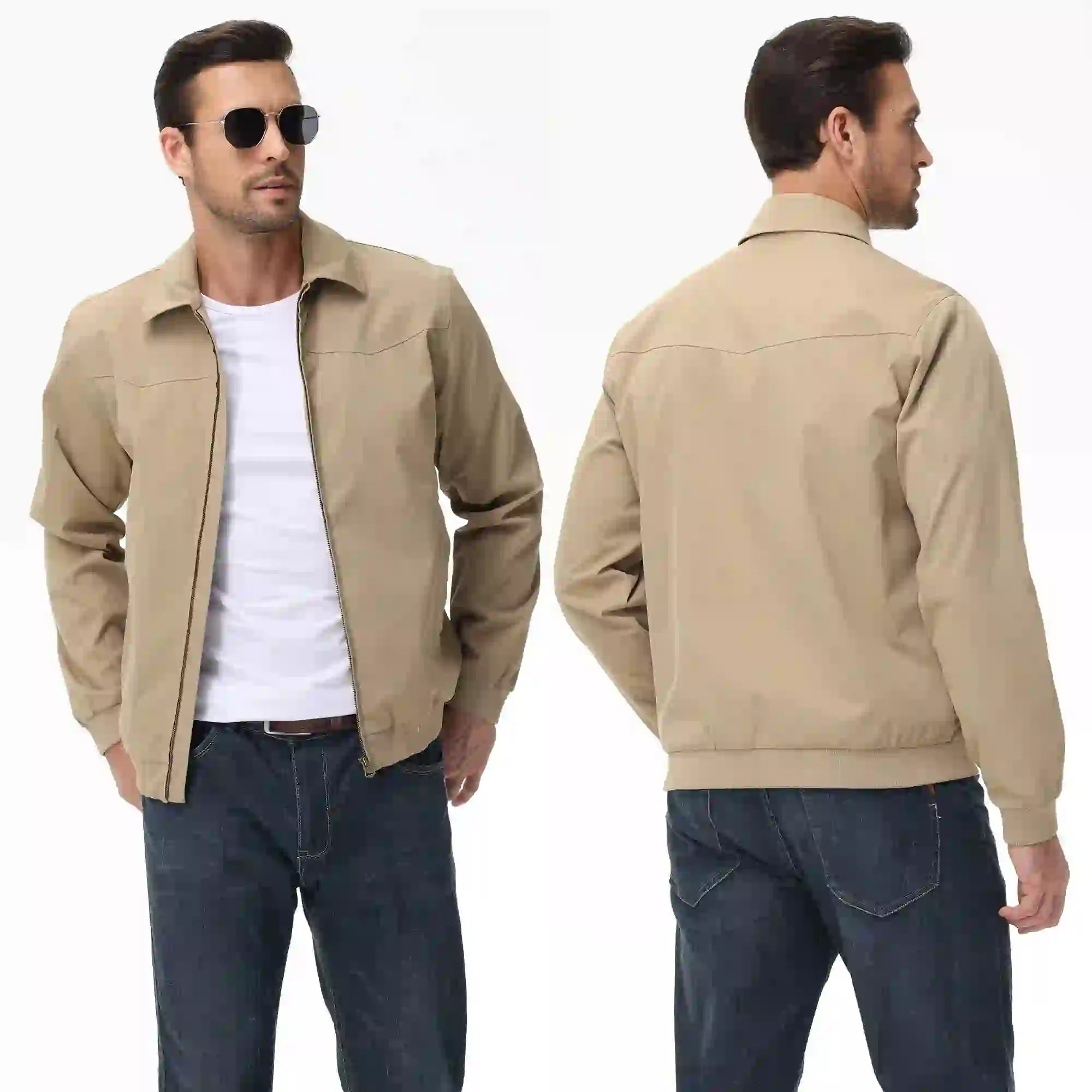 Men's Business Casua Jacket, Autumn Winter Windbreaker Waterproof Warm