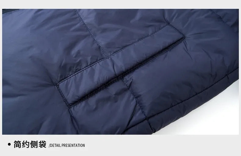 Top Grade Designer New Brand Men Parka Jacket Casual Fashion Hooded Pu