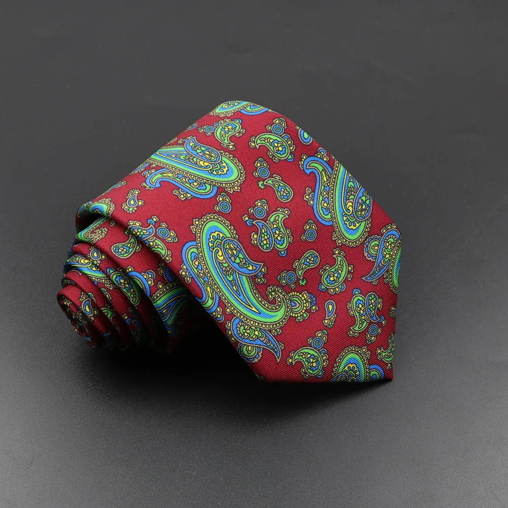 Men's Fashion Silk Tie 7. Soft Novelty Tie Blue Green Orange Color Tie
