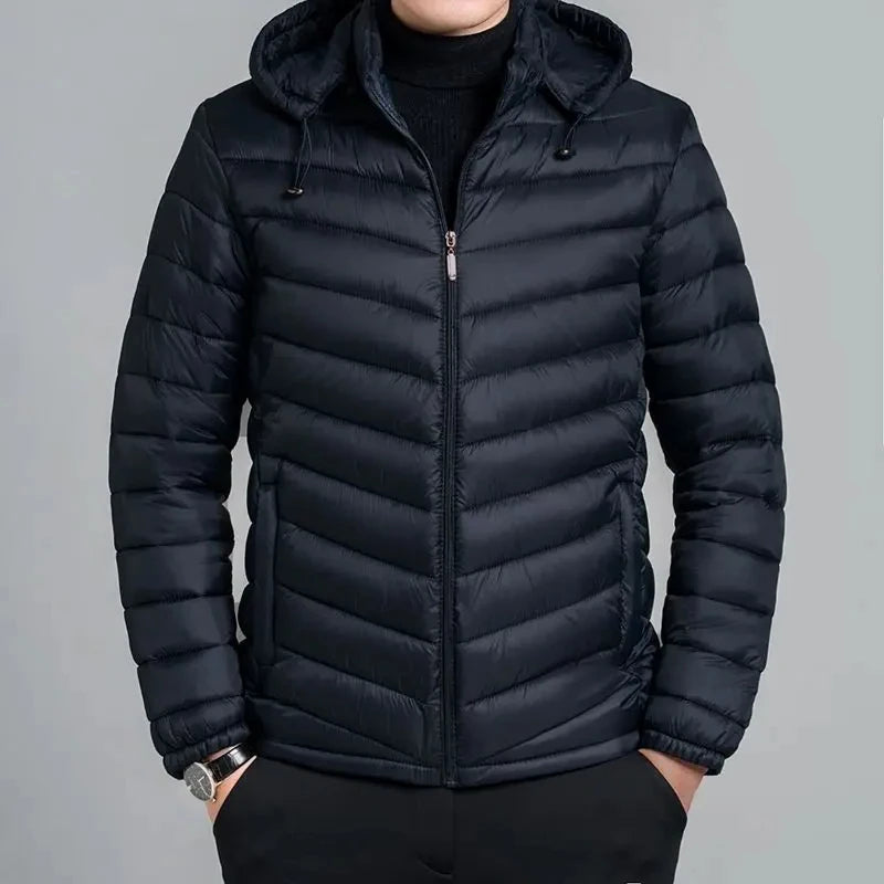 Man Padded Coat Hooded Down Jackets For Men Lightweight Puffer Padding