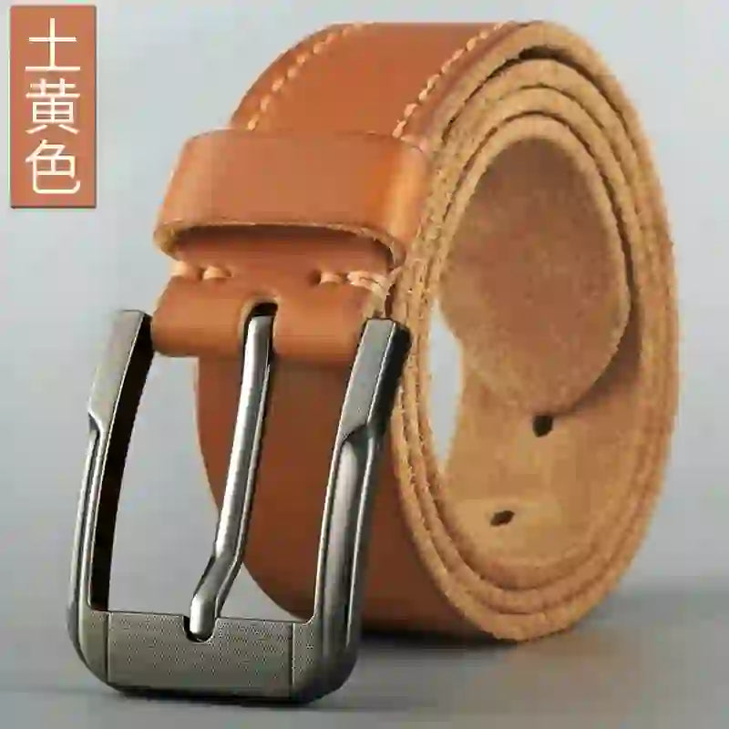 Belt men's genuine leather pin buckle men's leather belt business midd