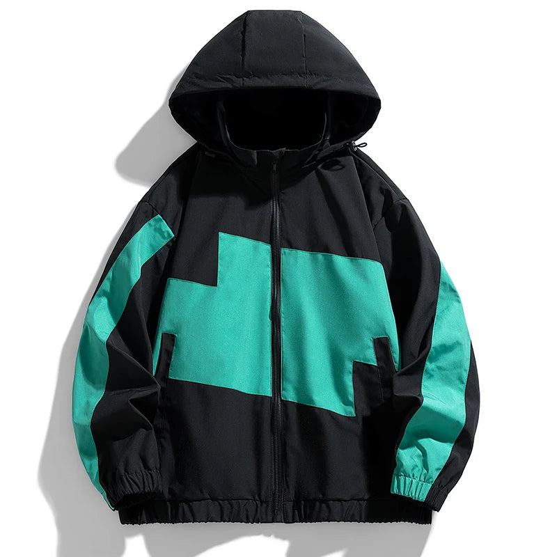 Couple Clothing Autumn Winter Men's Jacket with Fleece Hooded Patchwork Windproof Warm Women Coat