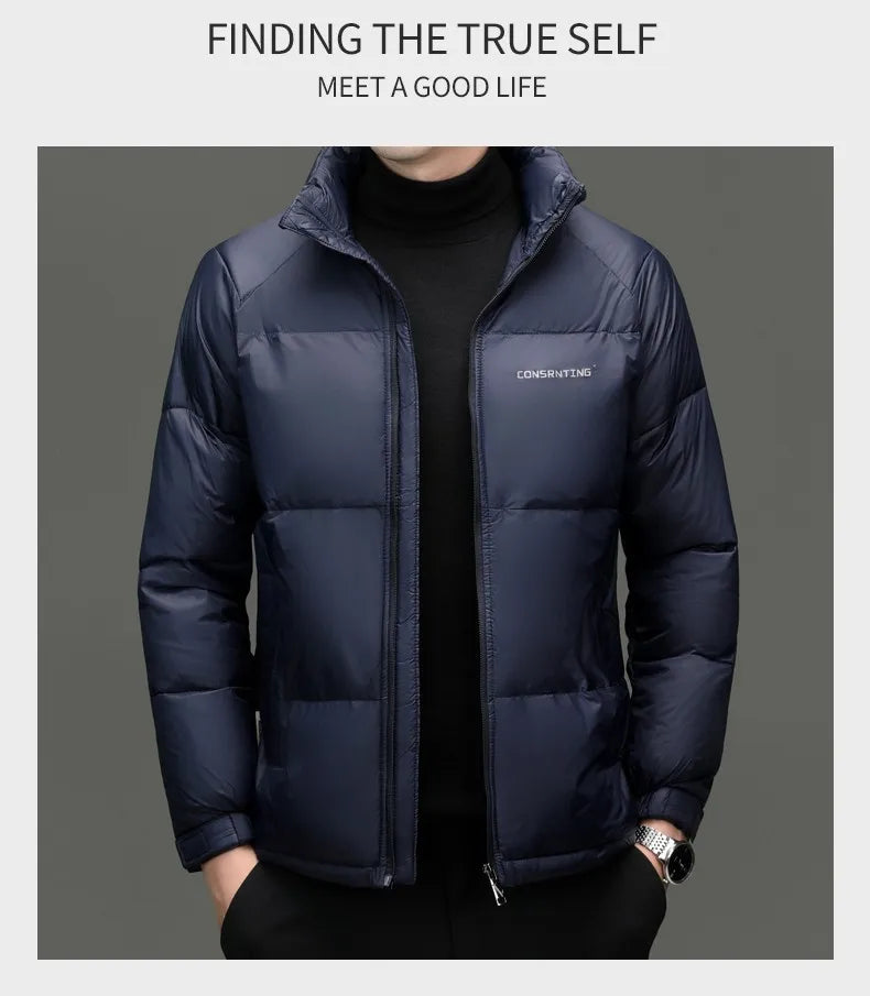 Top Grade Designer New Brand Men Parka Jacket Casual Fashion Hooded Pu