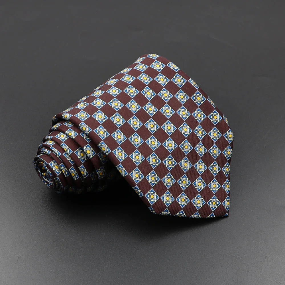 Men's Fashion Silk Tie 7. Soft Novelty Tie Blue Green Orange Color Tie