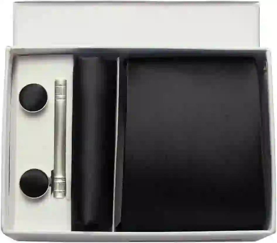 Men's Silk Tie Solid Red Blue Tie Cufflinks Gift box Formal Ties For M
