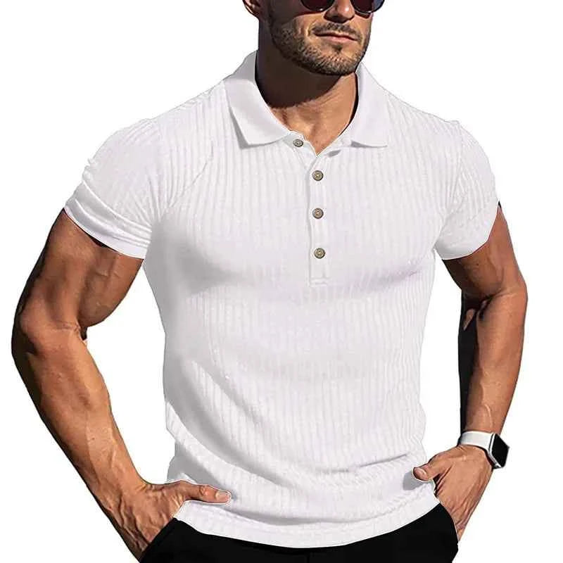 Mens Polo Shirts Summer Casual Short Sleeve Knitted Men's Shirts Polos Slim Solid Men t-shirt Polo Homme S-5XL Men's Clothing