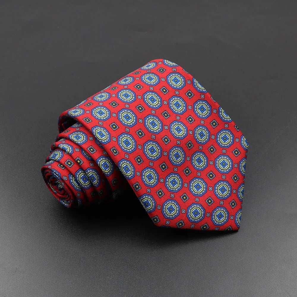 Men's Fashion Silk Tie 7. Soft Novelty Tie Blue Green Orange Color Tie