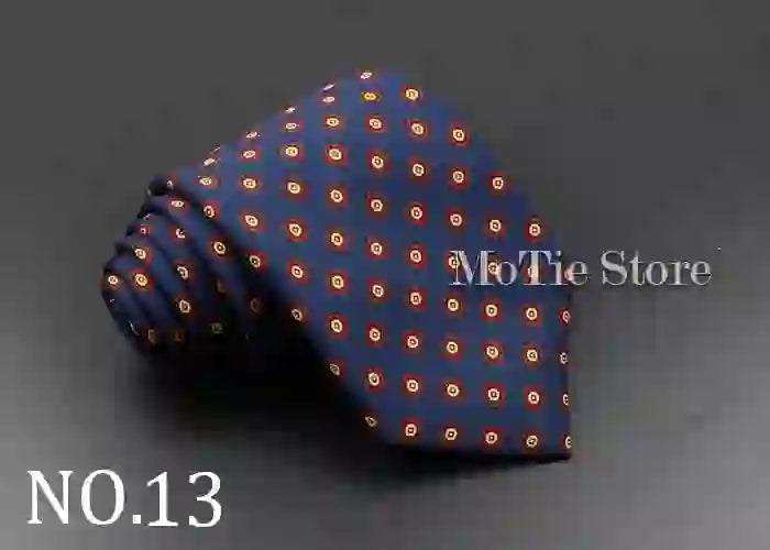 Men's Fashion Silk Tie 7. Soft Novelty Tie Blue Green Orange Color Tie