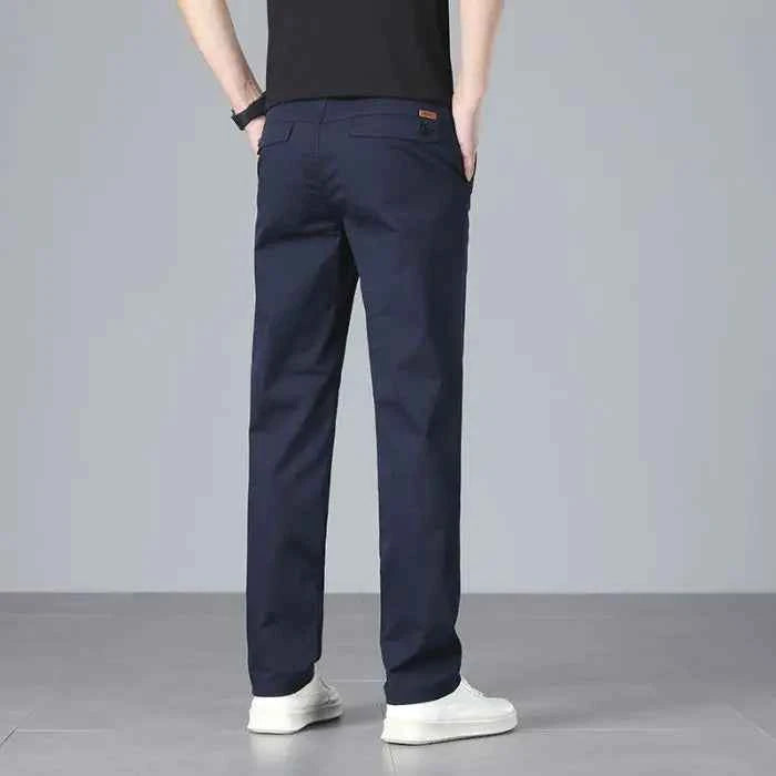 Men's casual pants 2025 New Spring and autumn casual straight business outdoor workwear thick cotton-like long pants
