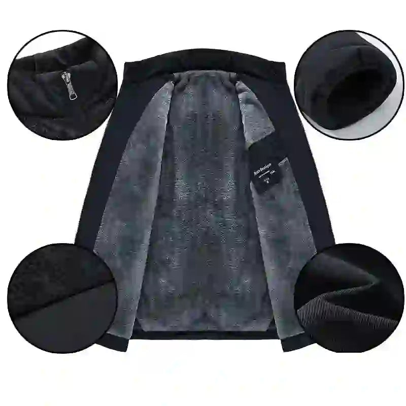 Pufferjacka Herr Plyschig Förtjockad Parkas Stand Collar Jacka Herr C