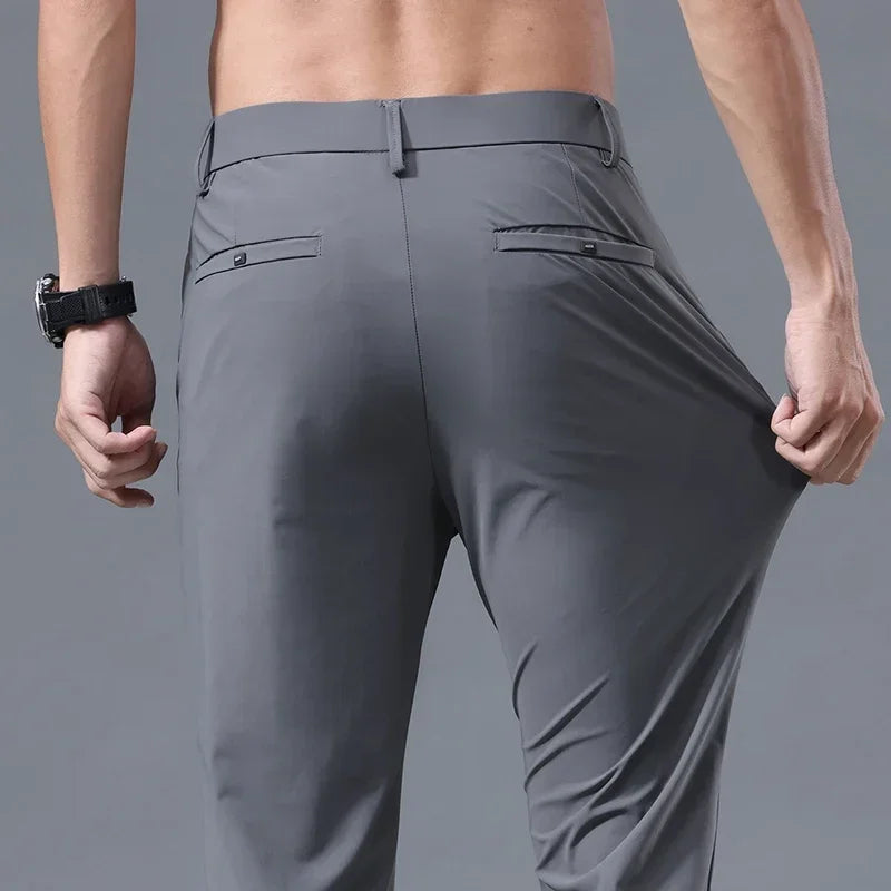 Men's Thin Slim Straight Casual Pants Business Leisure Classic Spring
