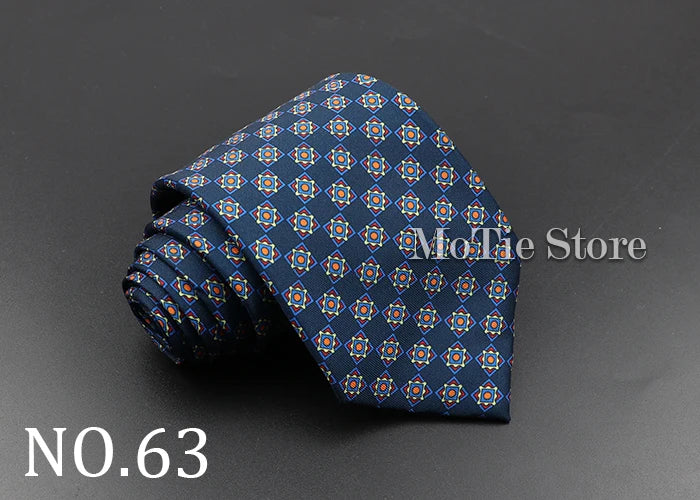Men's Fashion Silk Tie 7. Soft Novelty Tie Blue Green Orange Color Tie