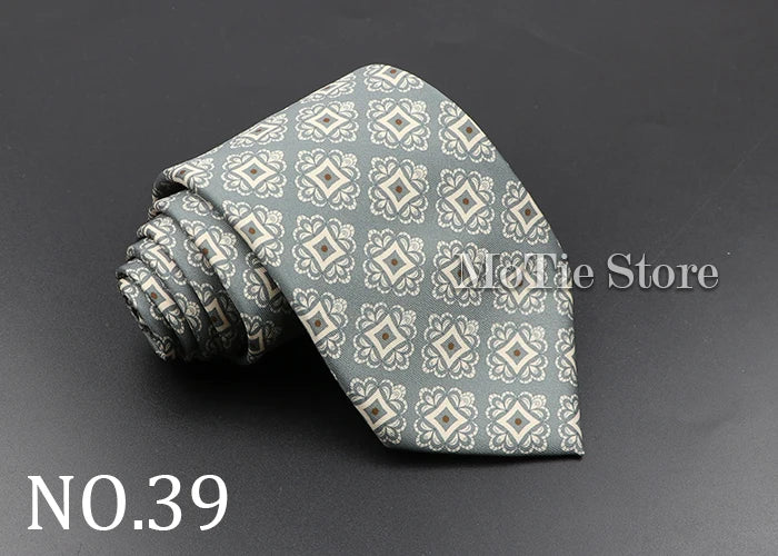 Men's Fashion Silk Tie 7. Soft Novelty Tie Blue Green Orange Color Tie