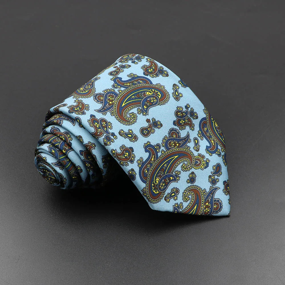 Men's Fashion Silk Tie 7. Soft Novelty Tie Blue Green Orange Color Tie