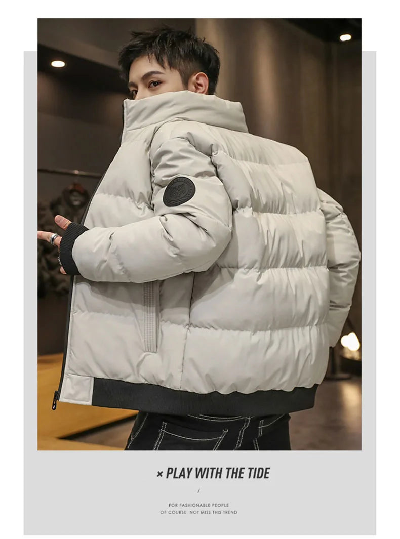 Puffer Jacket Men Warm Coats Thick Fashion Casual Winter Man Jackets C