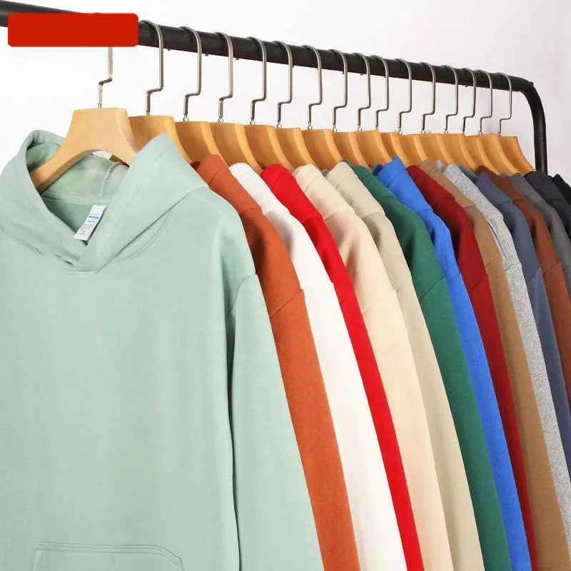 Oversized Basic Hoodie Men 450g Fleece thicken Loose Solid Unisex Autumn Winter Warm Women Sweatshirts Hooded Pullovers Male Top