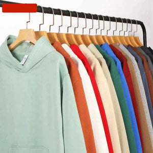 Oversized Basic Hoodie Men 450g Fleece thicken Loose Solid Unisex Autumn Winter Warm Women Sweatshirts Hooded Pullovers Male Top