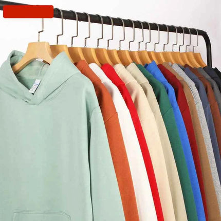 Oversized Basic Hoodie Men 450g Fleece thicken Loose Solid Unisex Autumn Winter Warm Women Sweatshirts Hooded Pullovers Male Top