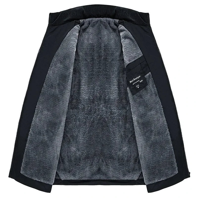 Pufferjacka Herr Plyschig Förtjockad Parkas Stand Collar Jacka Herr C