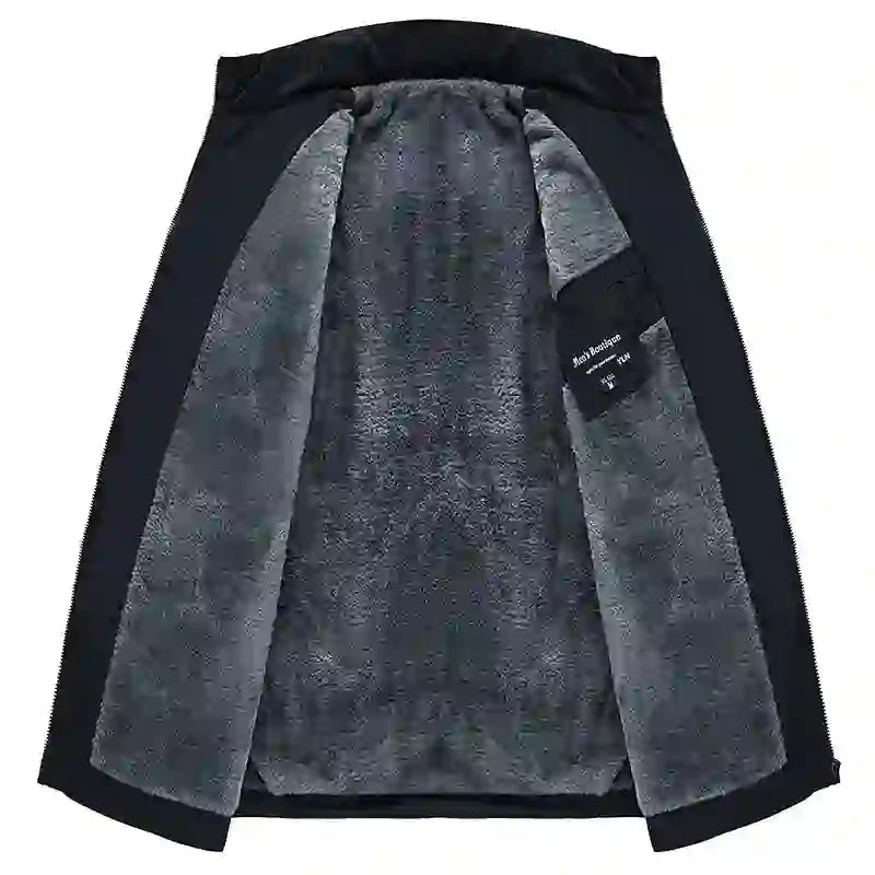 Pufferjacka Herr Plyschig Förtjockad Parkas Stand Collar Jacka Herr C
