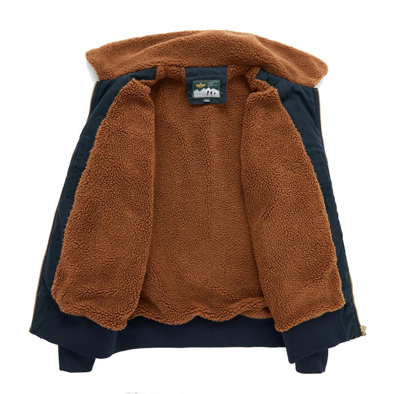 Fleece Bomber Coats Military Outdoor Cotton-Padded Windbreakers Men Clothing Men's Thicken Parkas Warm Winter Jacket Cashmere