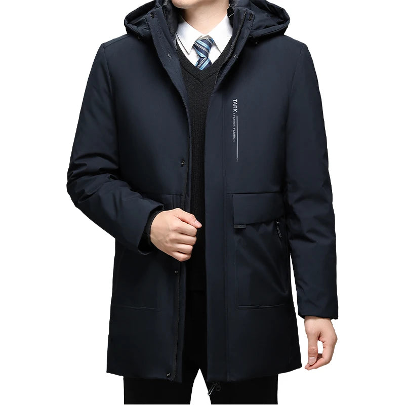 Men's Hooded Jackets Casual Outwear Long Parkas Men New Autumn Winter