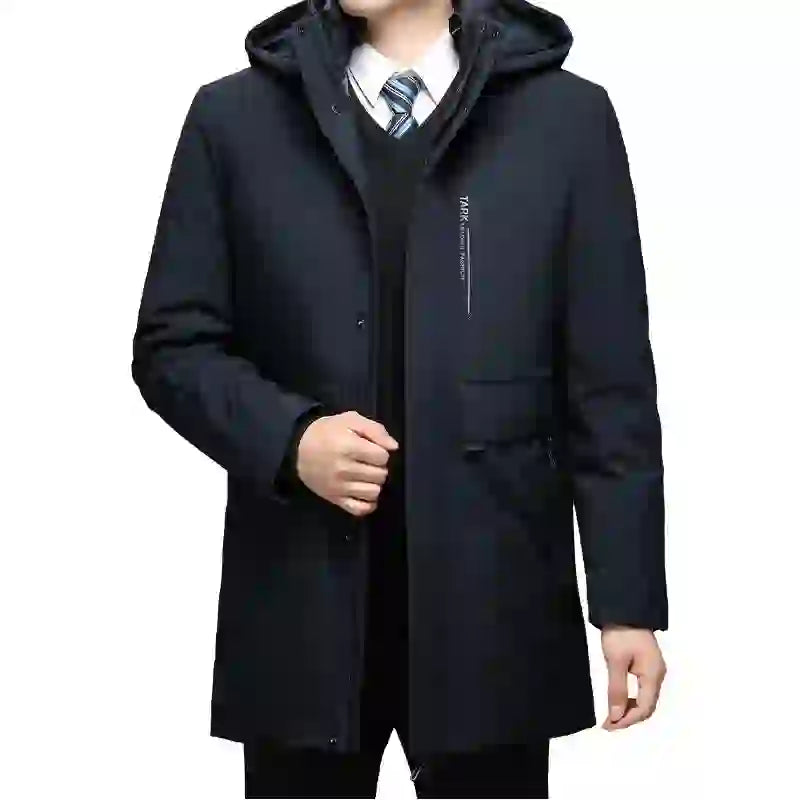 Men's Hooded Jackets Casual Outwear Long Parkas Men New Autumn Winter