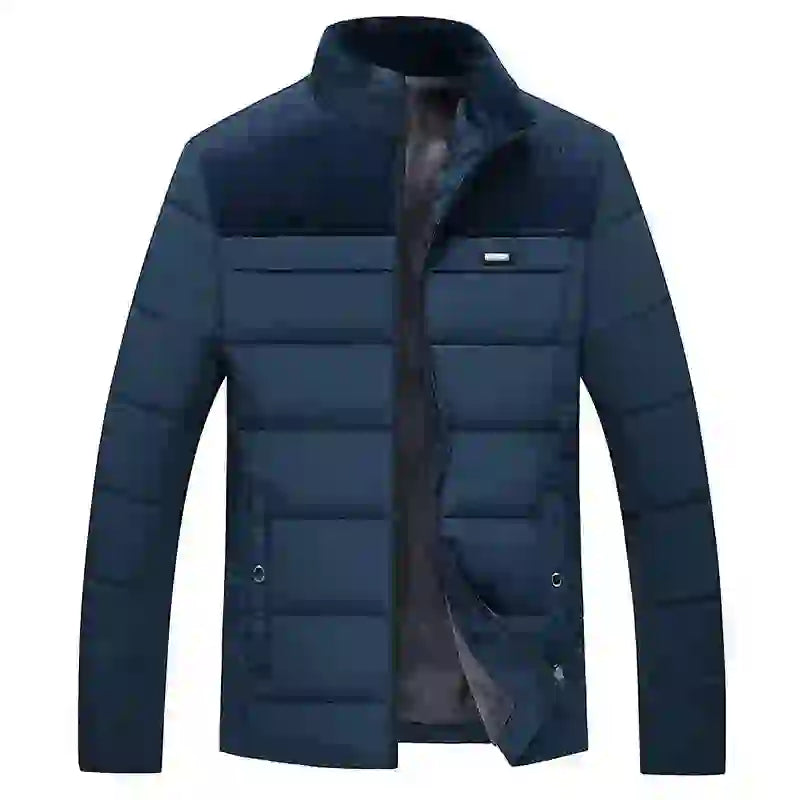 Puffer Jacket Men's Plush Thickened Parkas Stand Collar Jacket Men's C